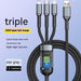 Transparent Luminous Super Fast Charging 3-in-1 Data Cable