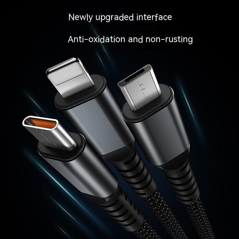 Transparent Luminous Super Fast Charging 3-in-1 Data Cable